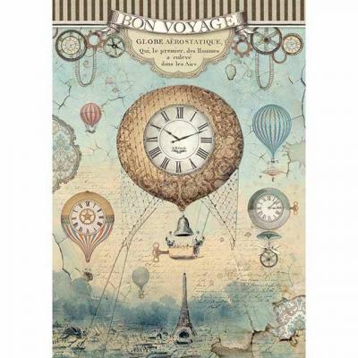 Stamperia Rice Paper A4 - Voyages Fantastiques Balloon